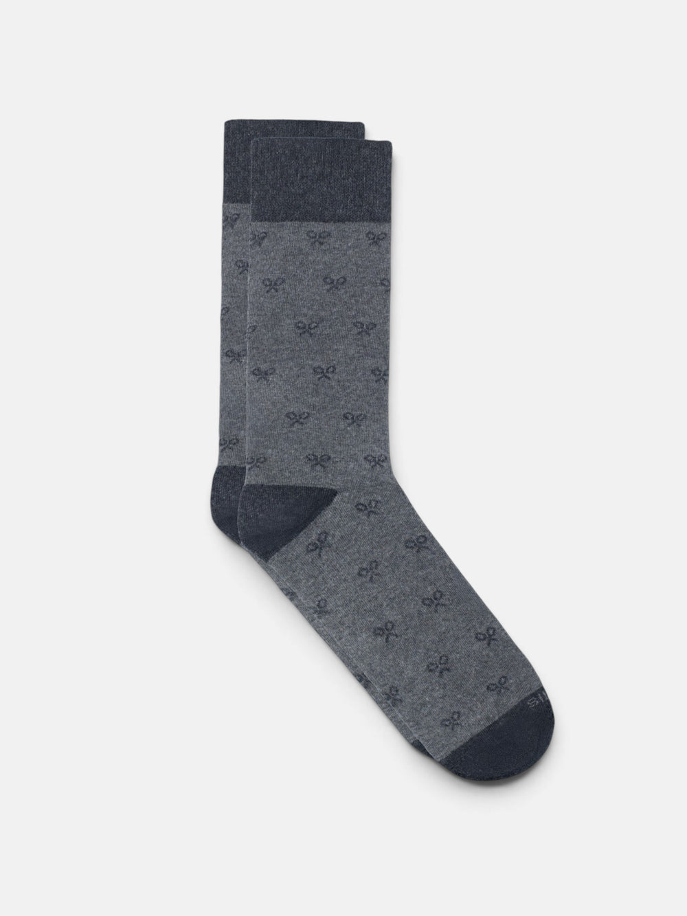 Chaussettes gris à motifs raquettes multiples
