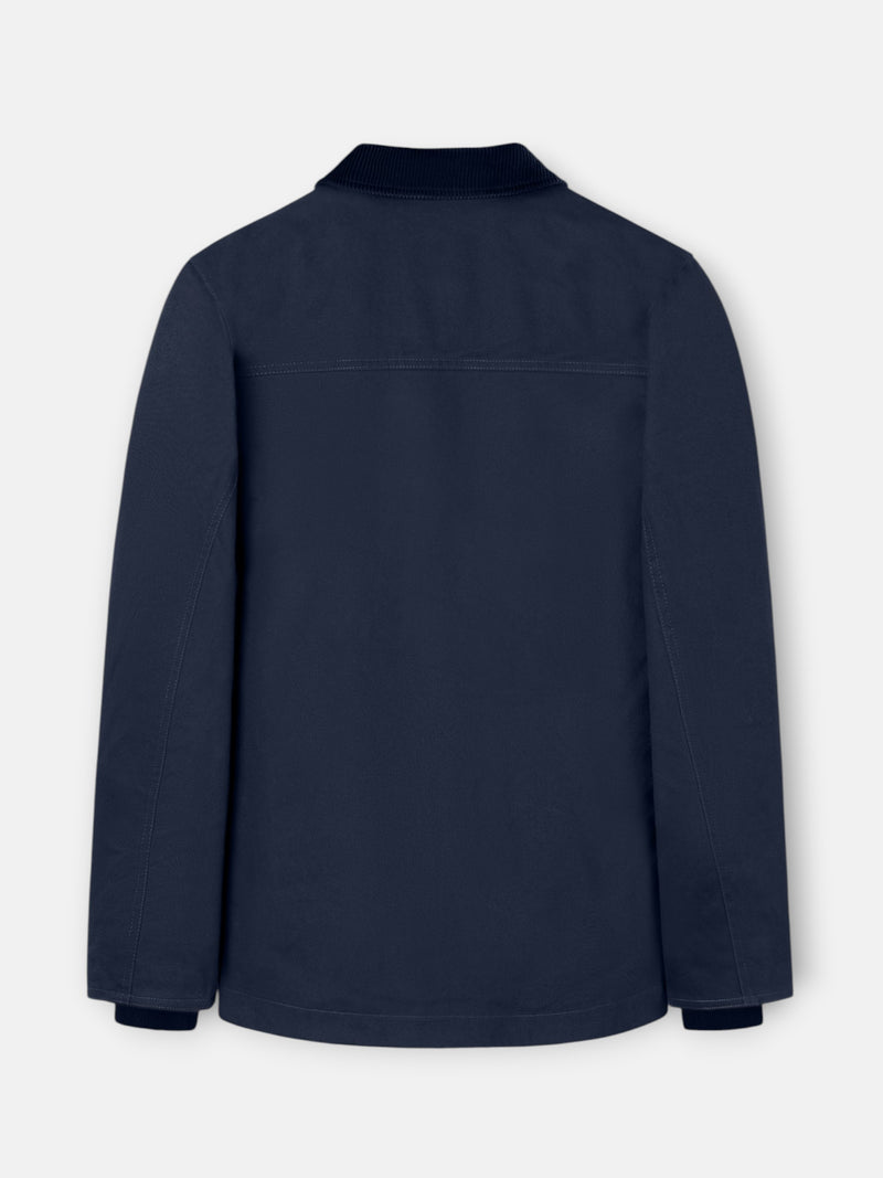 Manteau bleu marine à fermeture métallique