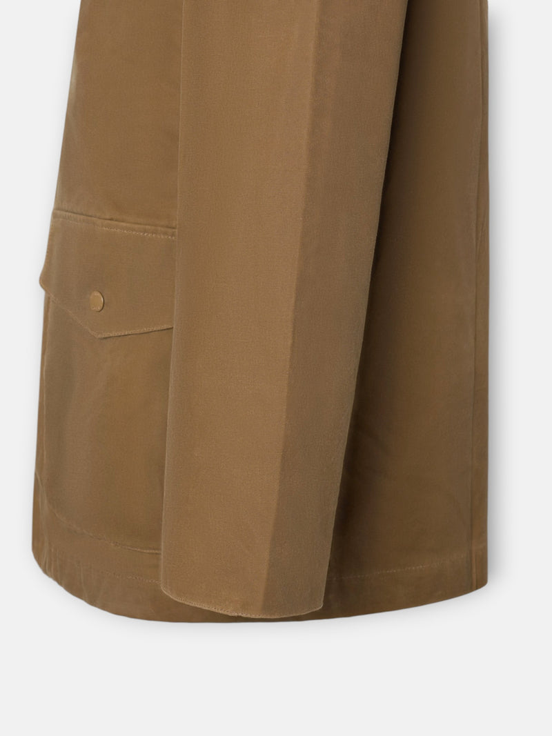 Abrigo encerado bolsillos beige