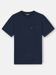 Camiseta bolsillo garment dye azul marino
