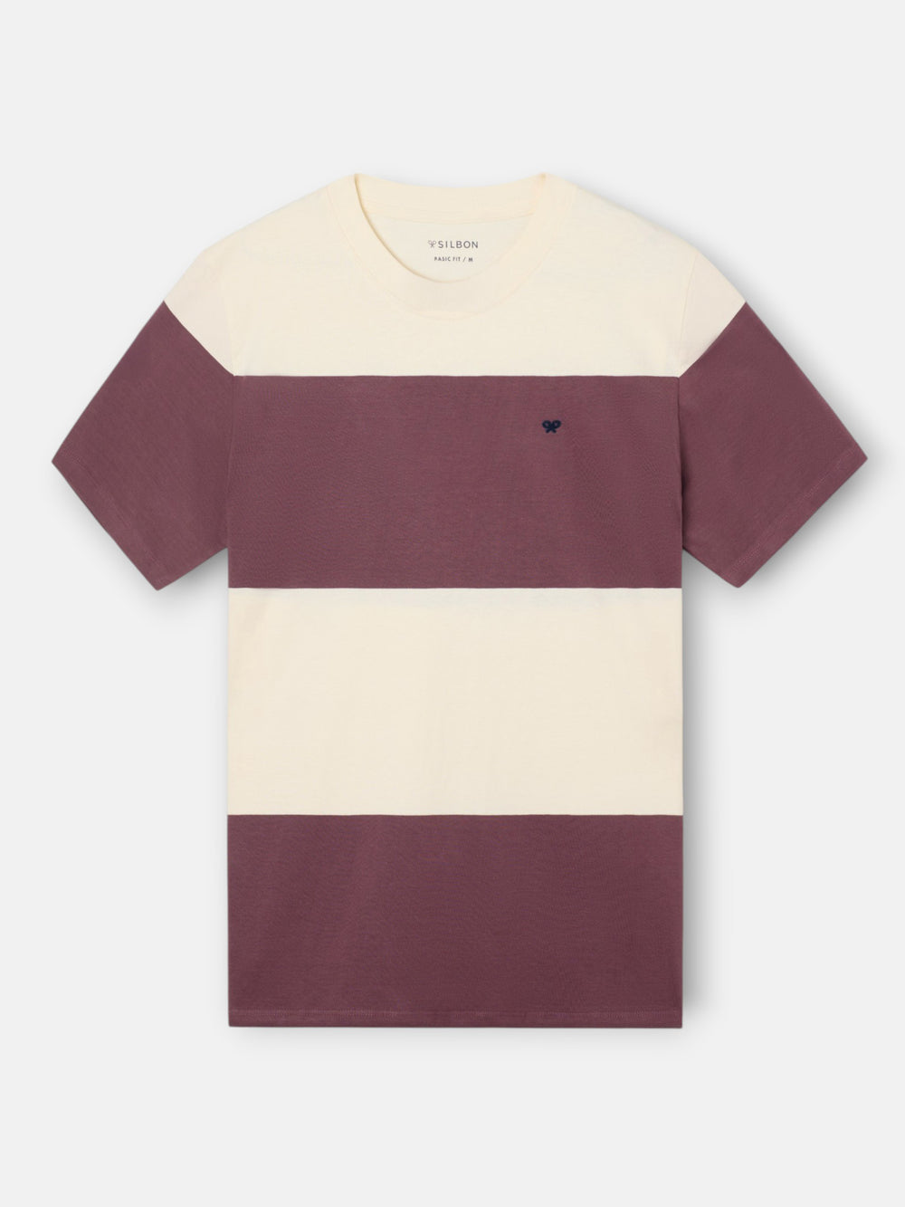 Wide stripe burgundy t-shirt