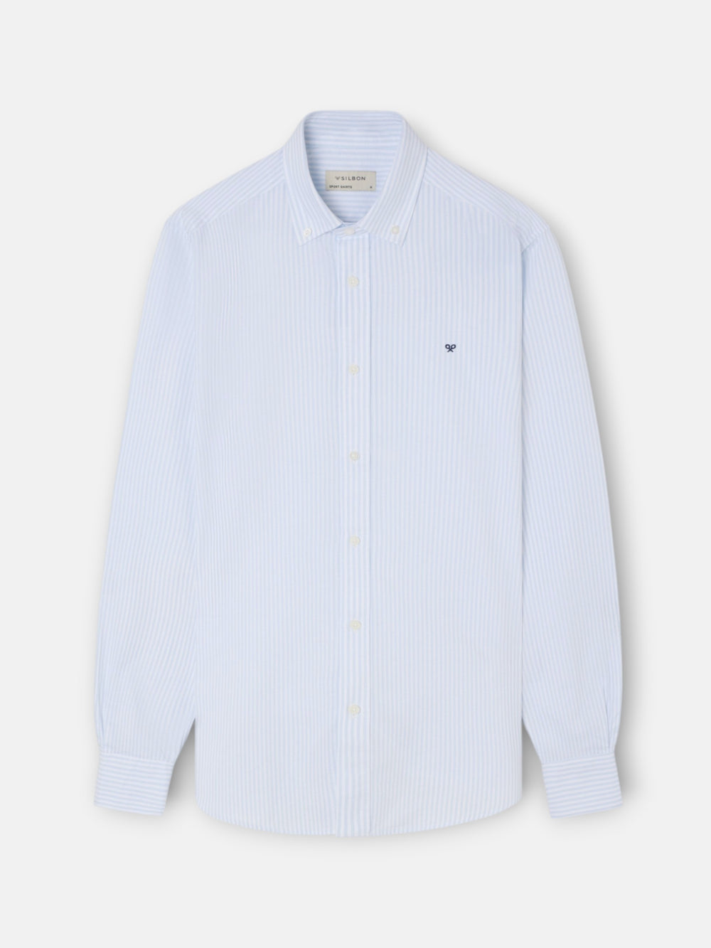 Light blue striped Oxford sport shirt