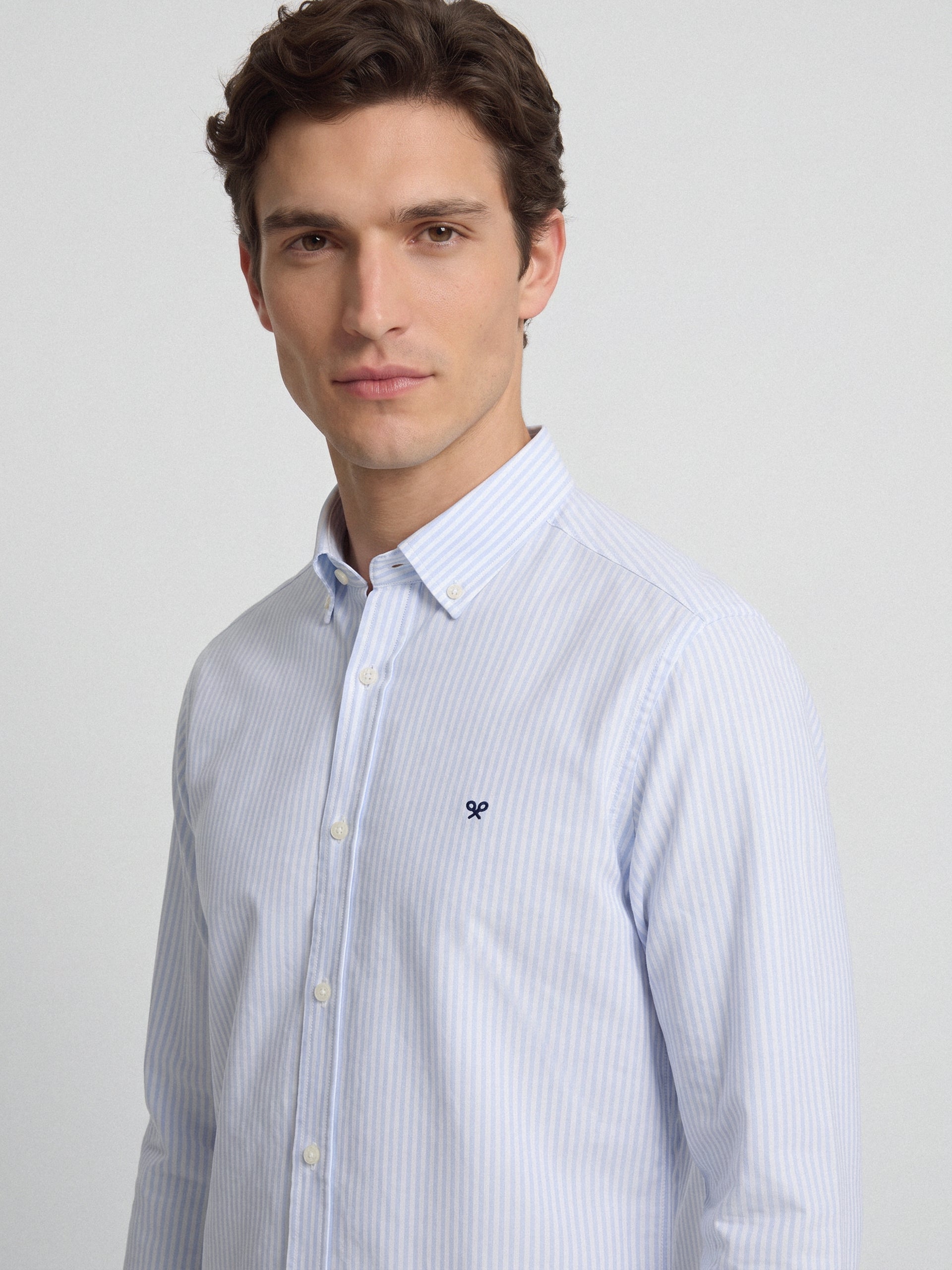 Camisa sport oxford raya media celeste