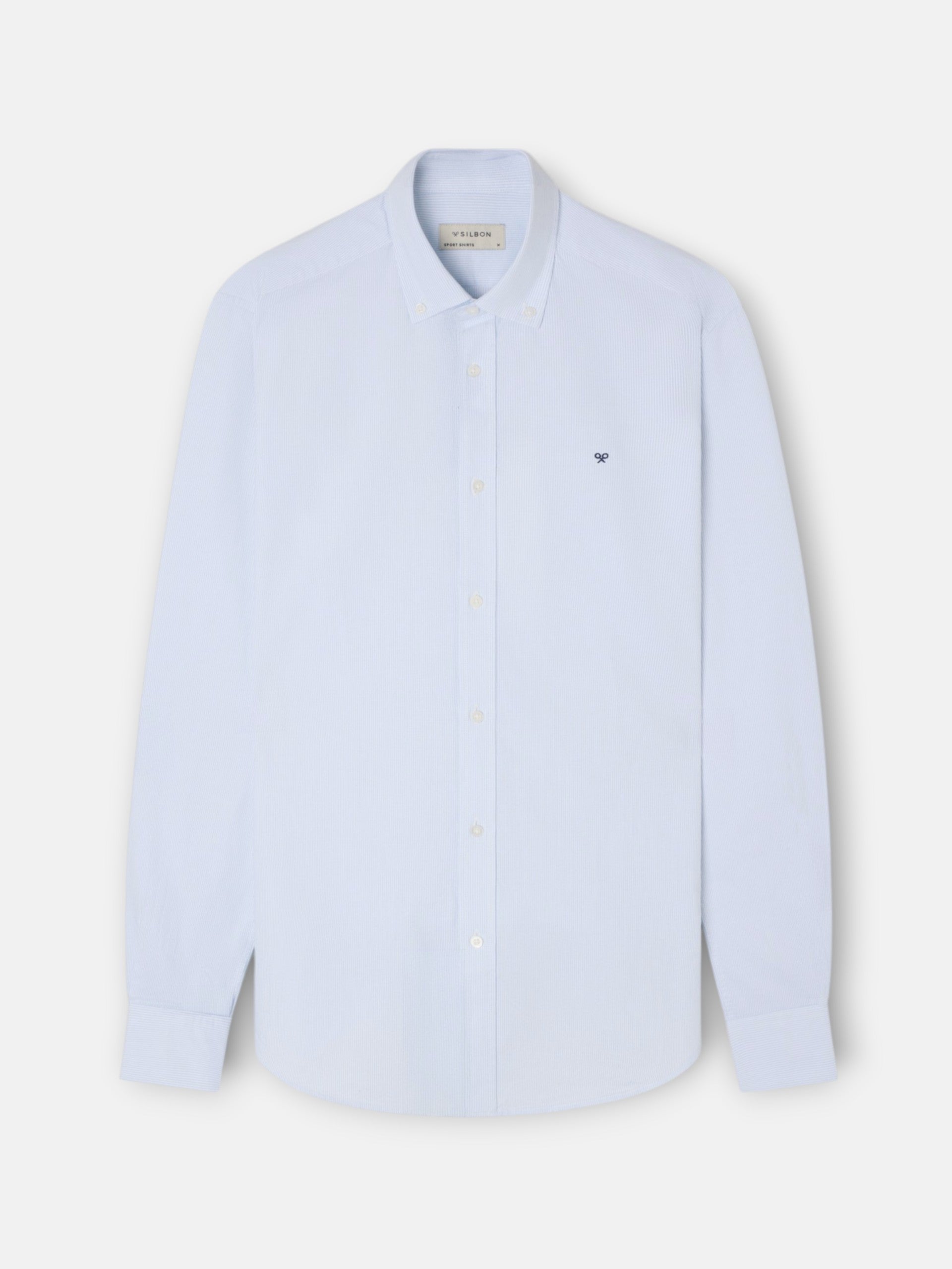 Light blue oxford striped sport shirt