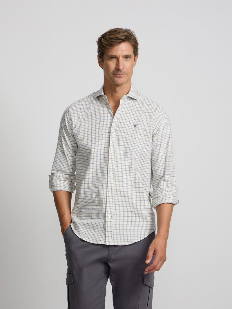 Camisa sport warm xadrez azul