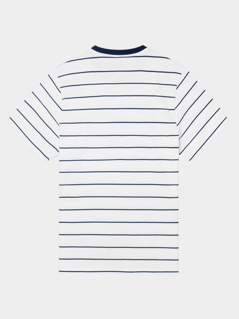 Cruise T-shirt with fine blue stripes