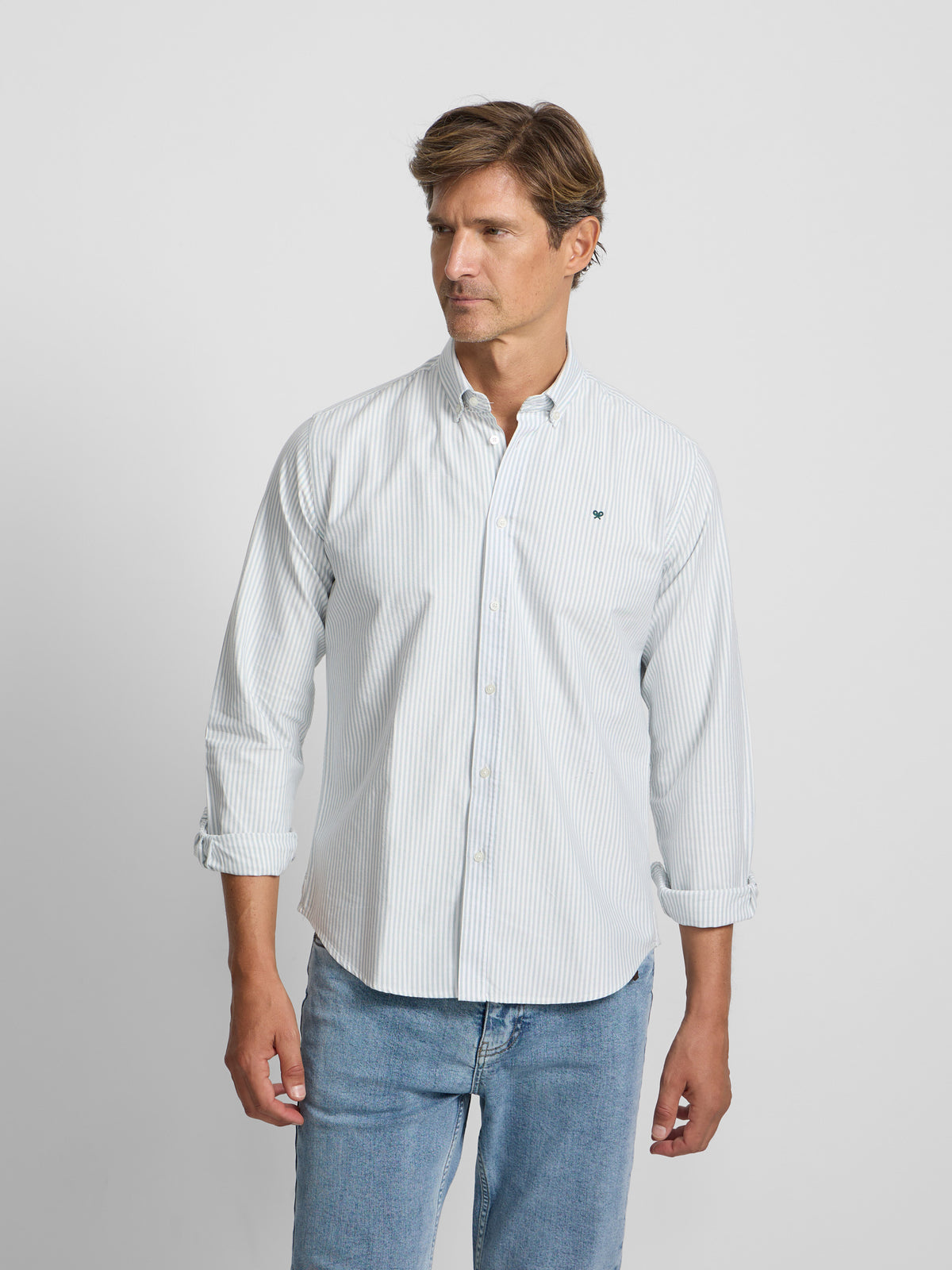 Camisa sport oxford raya media verde