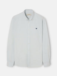 Green Oxford Sport Shirt with Fine Stripes