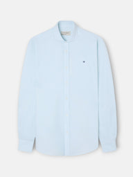 Green horizontal striped oxford sport shirt