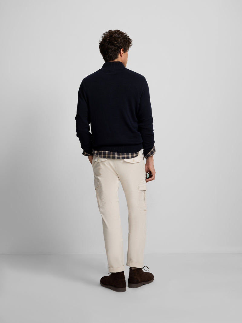 Pull à demi-fermeture éclair bleu marine