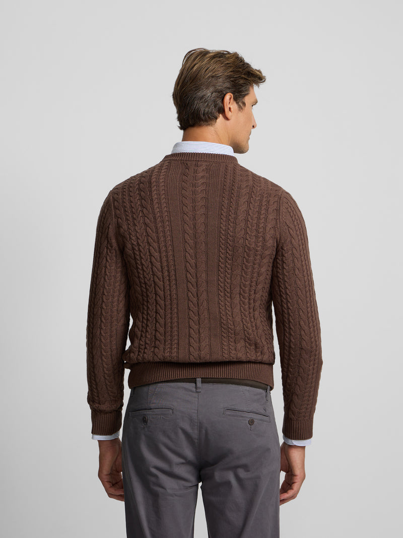 Camisola castanha com tranças