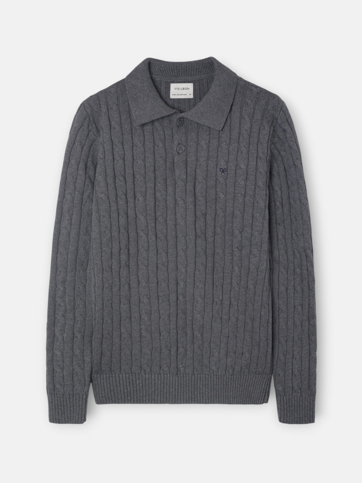 Jersey cuello polo ochos gris