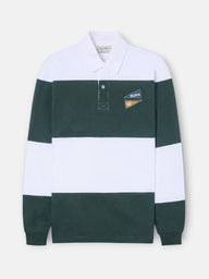 Classic green striped rugby polo