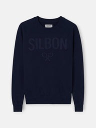 Sweat-shirt raglan patch Silbon bleu marine