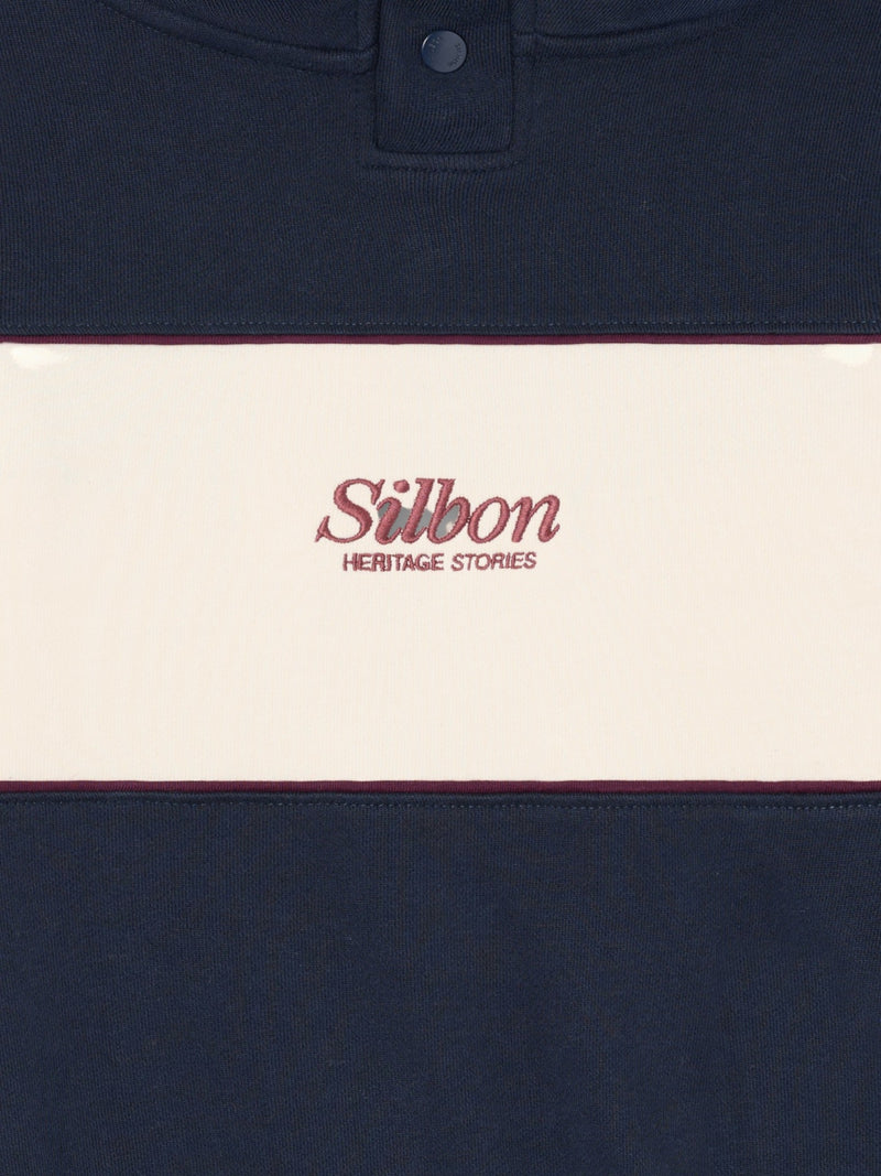 Sudadera capucha bloque snaps azul marino
