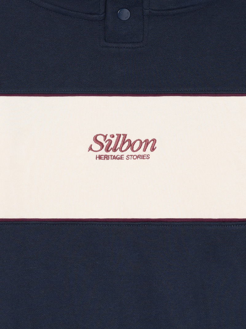 Sudadera capucha bloque snaps azul marino