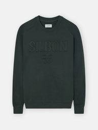 Sweat-shirt raglan patch Silbon kaki