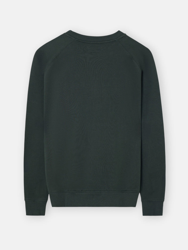 Sweat-shirt raglan patch Silbon kaki
