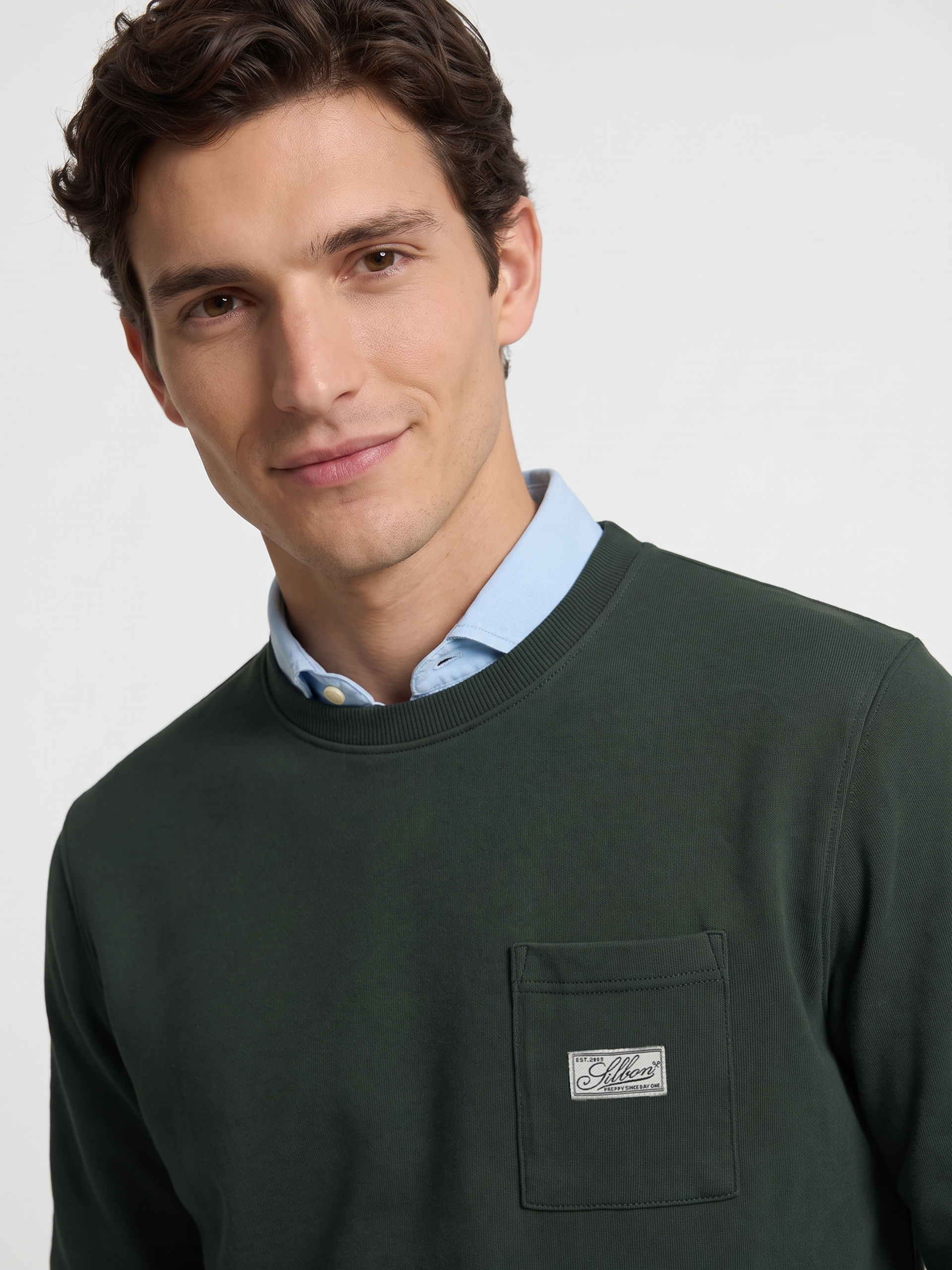 Sudadera bolsillo etiqueta khaki