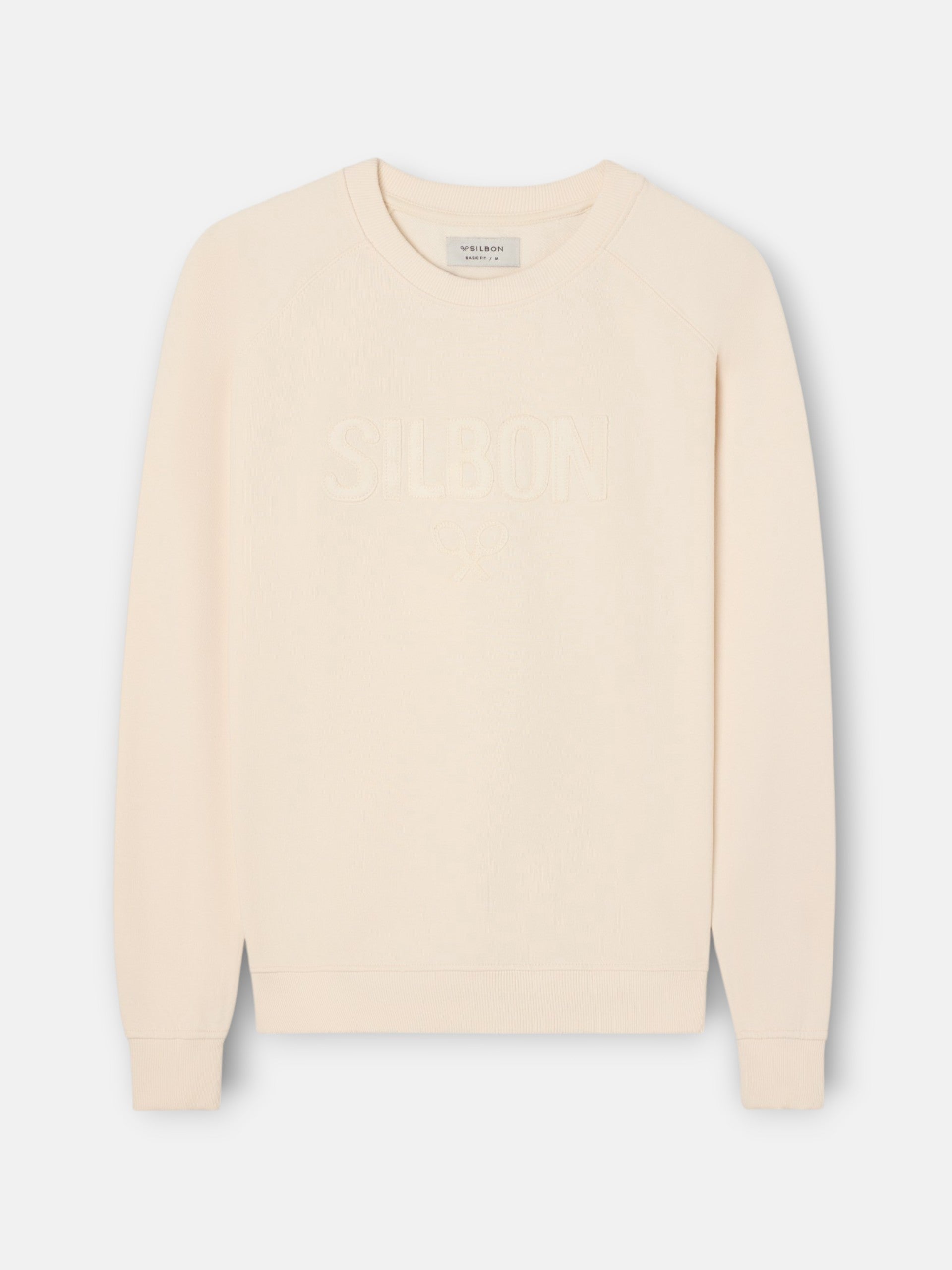 Sudadera ranglan silbon patch crema