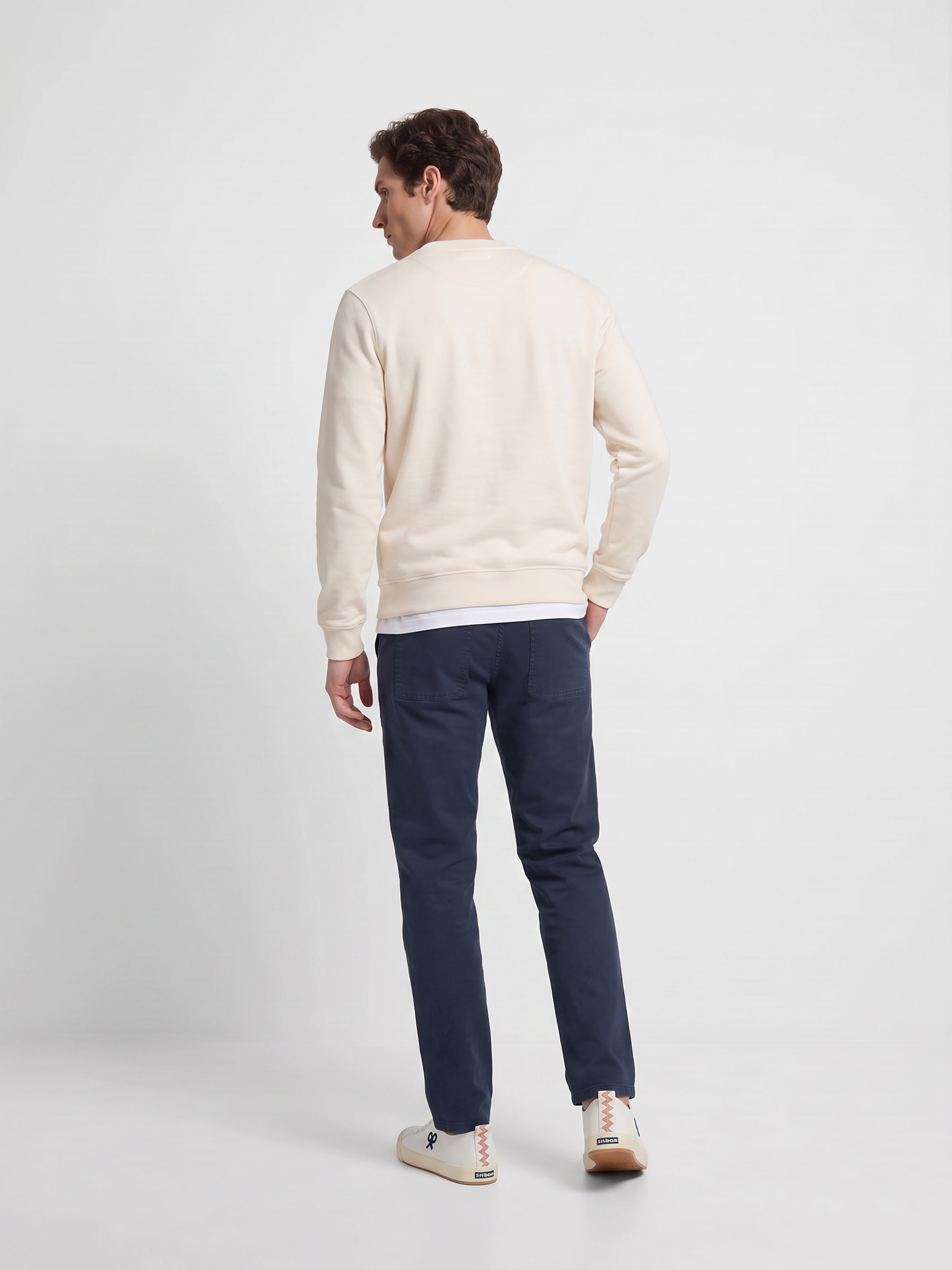 Sudadera bolsillo etiqueta crema