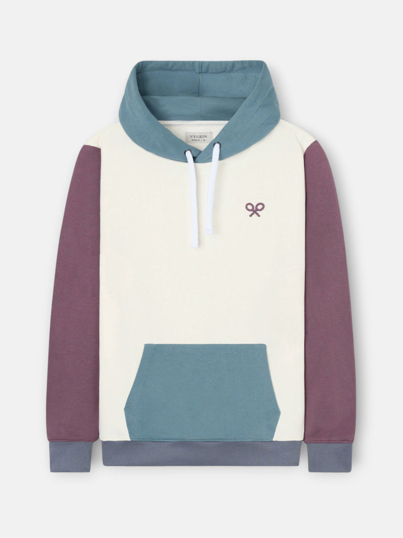Sudadera capucha multicolor crema