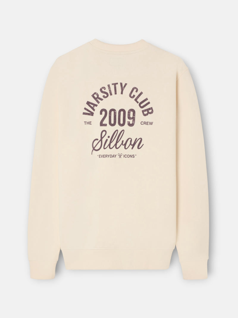 Sudadera varsity club crema