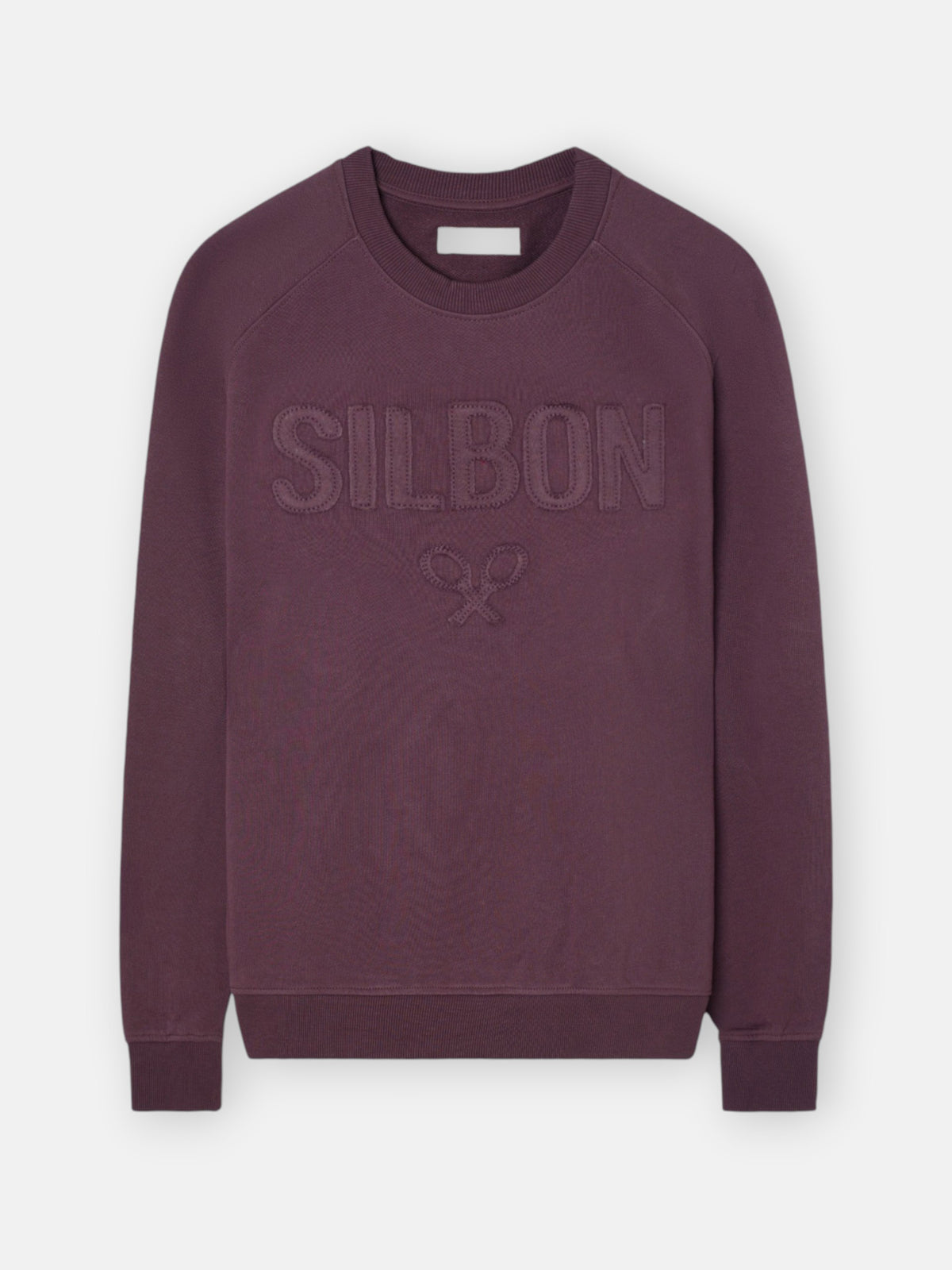Sweat-shirt raglan patch Silbon bordeaux