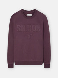 Sweat-shirt raglan patch Silbon bordeaux