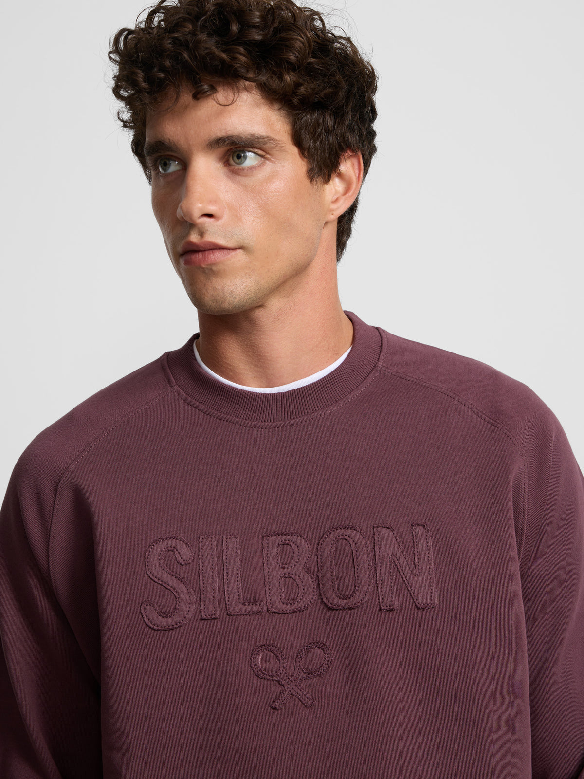 Sudadera ranglan silbon patch burdeos