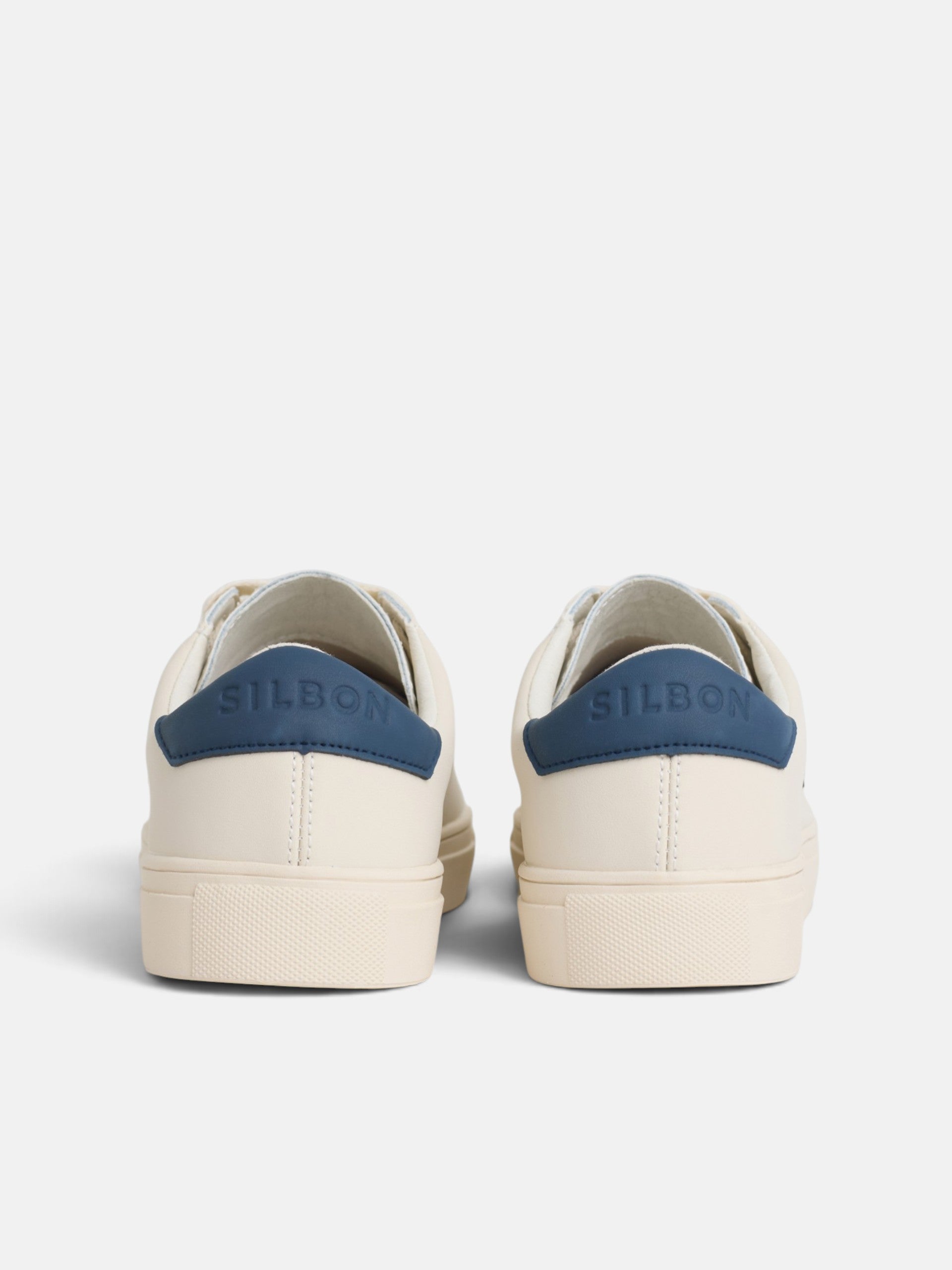 Zapatilla silbon clasica blanca azul marino