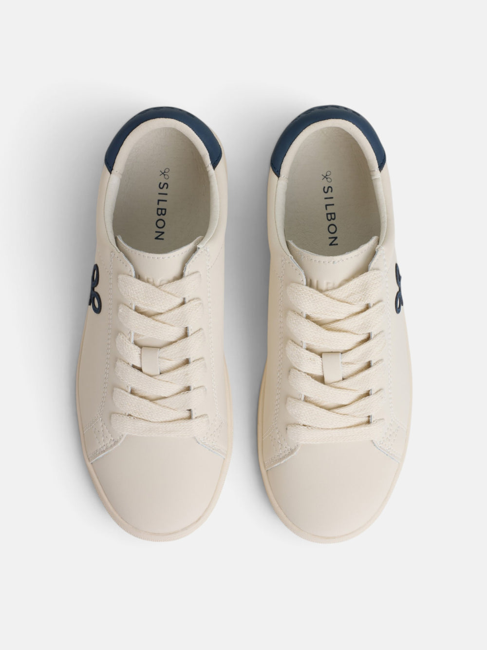Baskets Silbon classiques blanc bleu marine