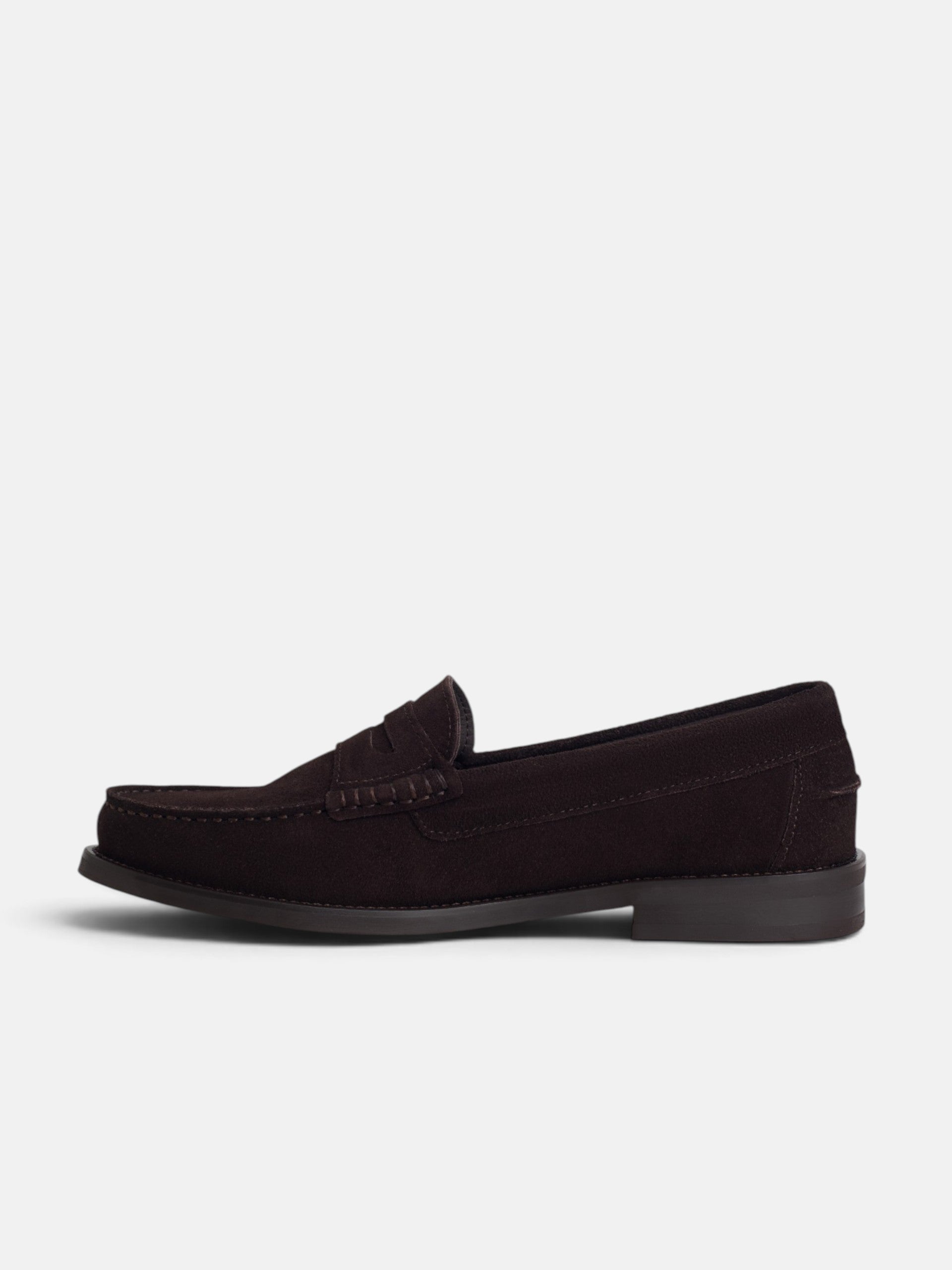 Light brown suede loafer shoe