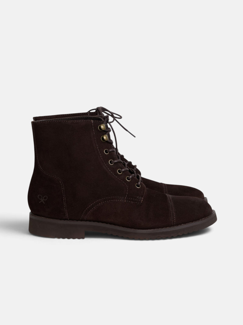 Bota alta serraje marron