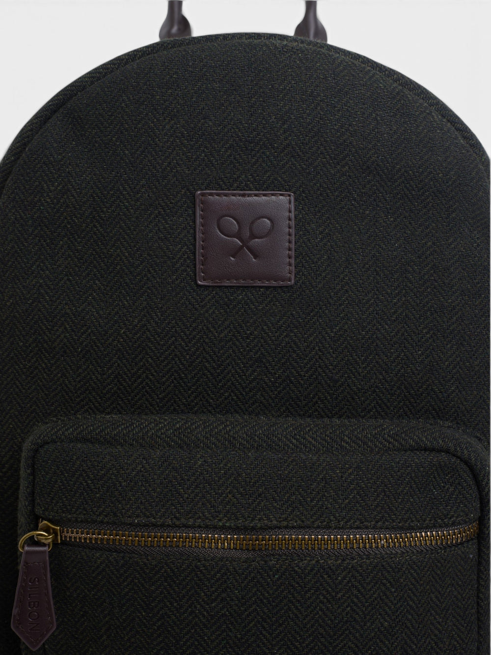 Sac à dos en tissu chevron vert