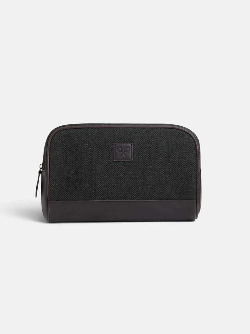 Trousse de toilette en tissu chevron vert