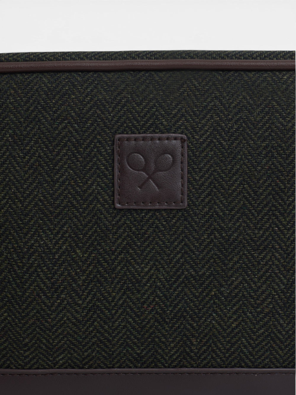 Trousse de toilette en tissu chevron vert