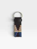 Porte-clés en cuir argentin multicolore bleu marine