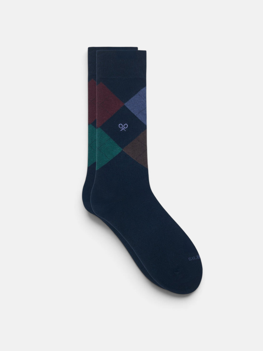 Chaussettes à losanges bleu marine