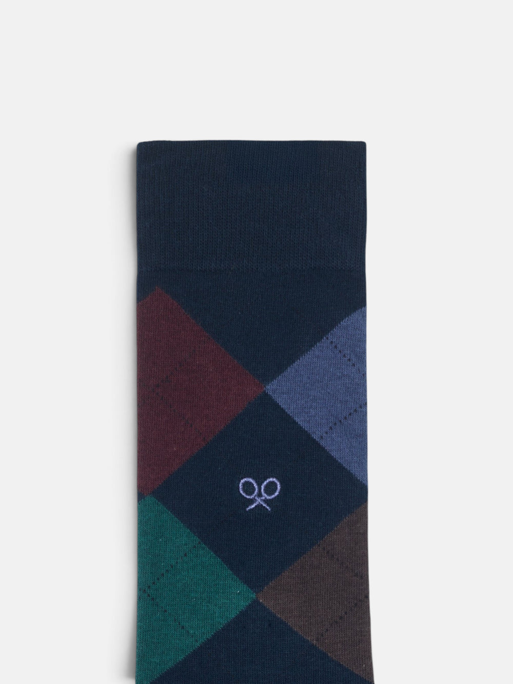 Chaussettes à losanges bleu marine