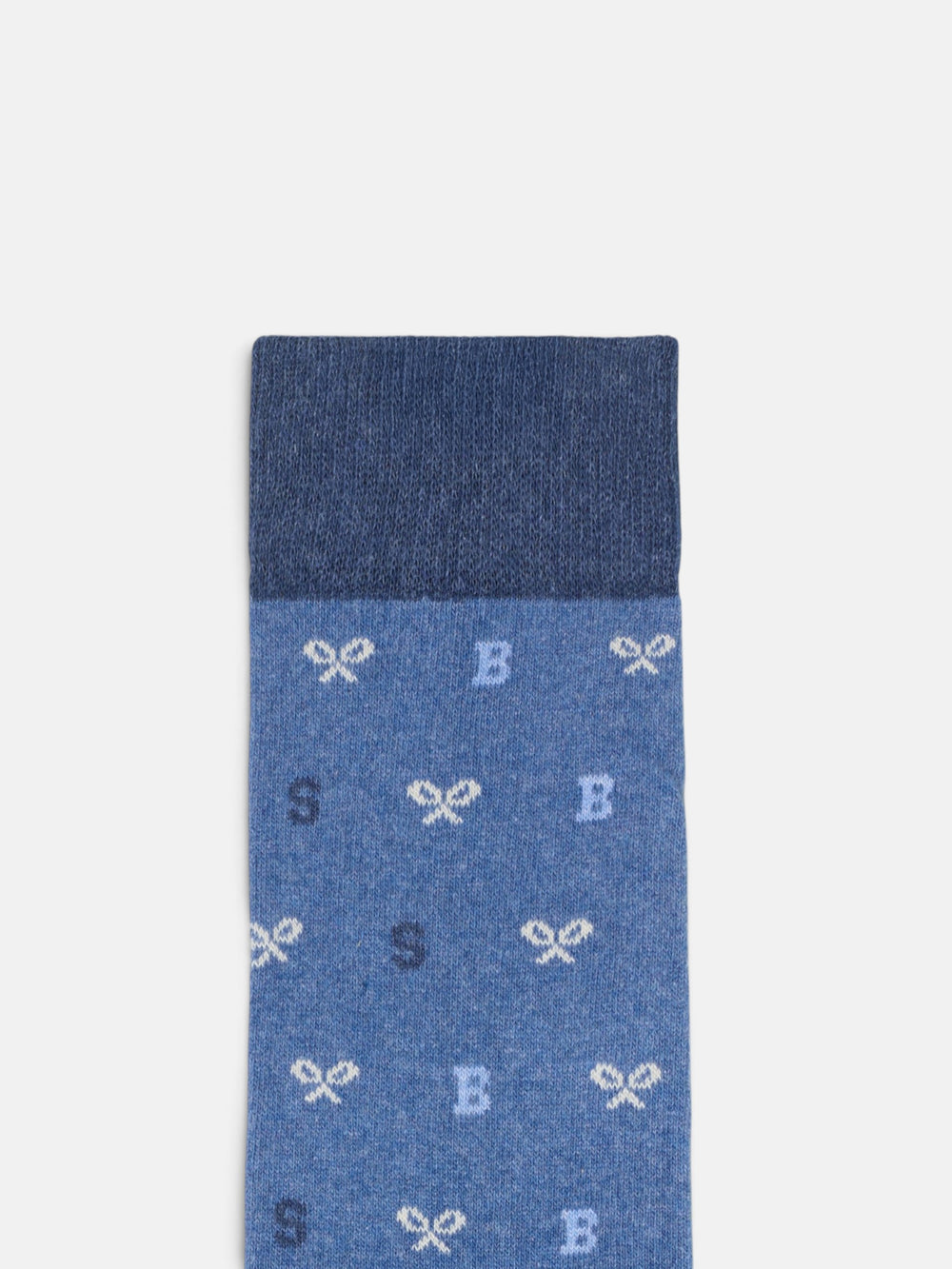 Chaussettes motifs lettres bleu