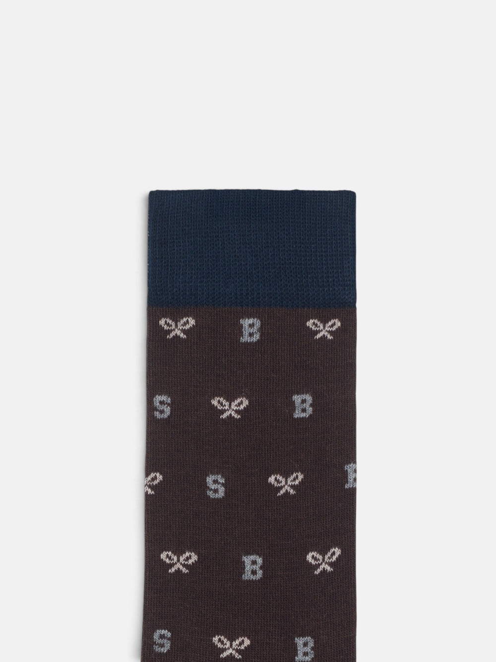 Chaussettes motifs lettres marron