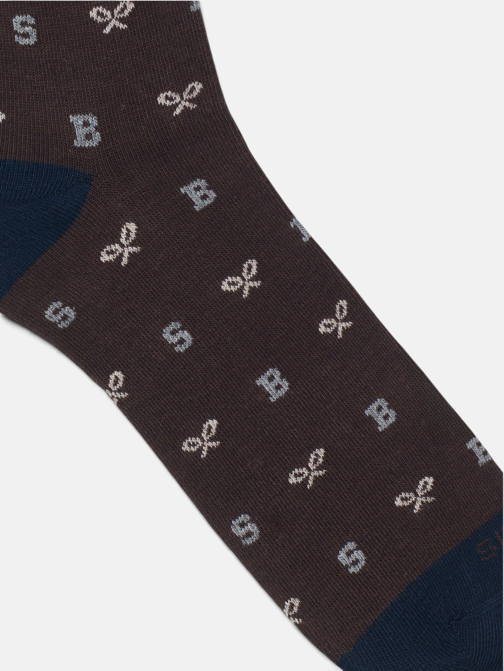 Chaussettes motifs lettres marron