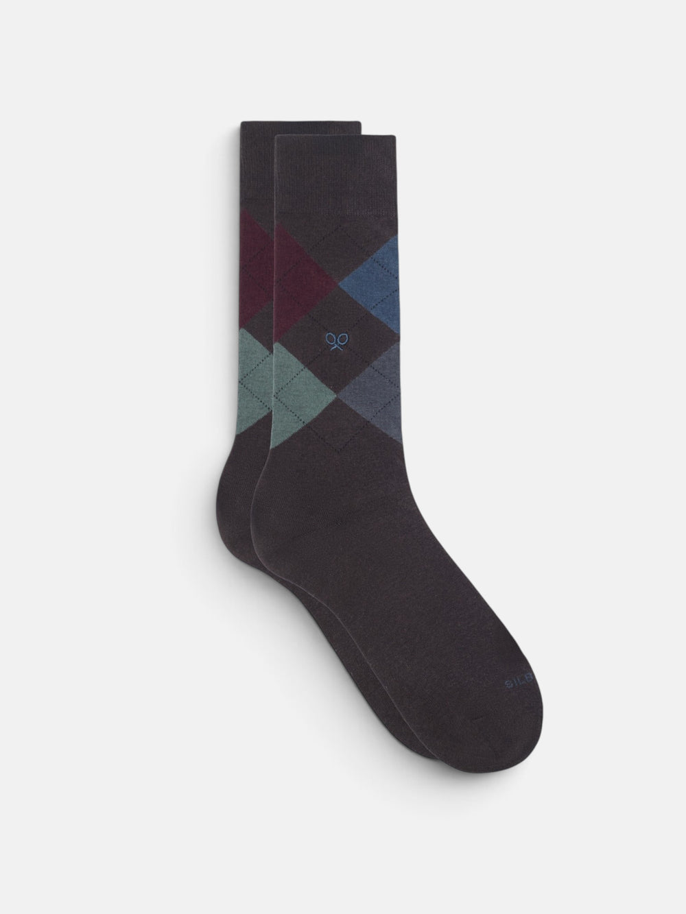 Chaussettes à losanges marron multicolores