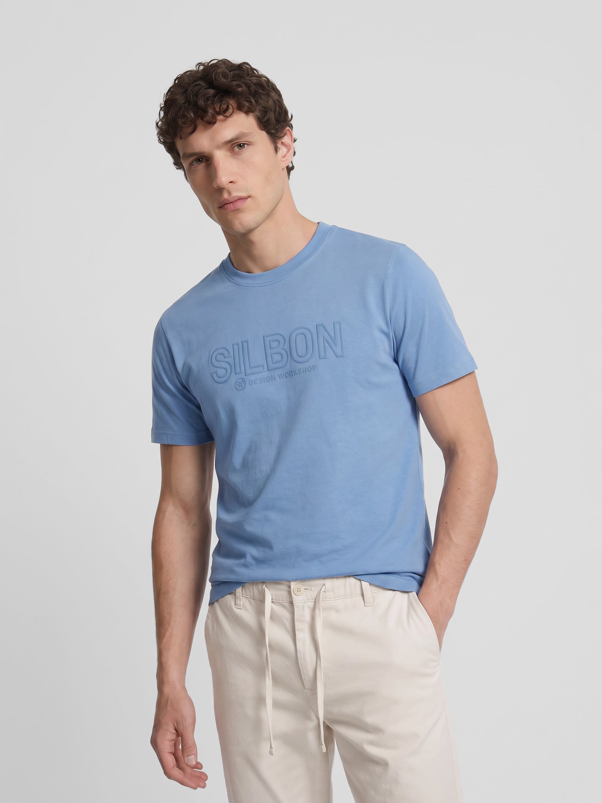 Camiseta design workshop azul marino