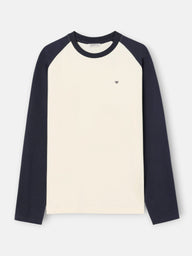 Navy blue long-sleeve raglan t-shirt