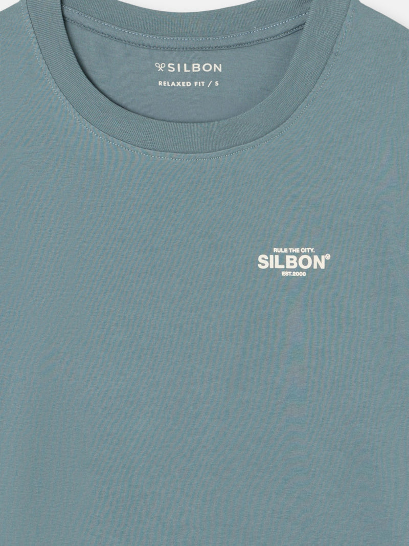 Camiseta relaxed fit manga larga rule petroleo