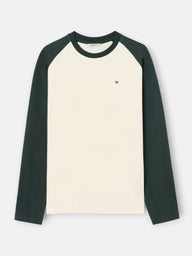 Dark green long-sleeve raglan t-shirt