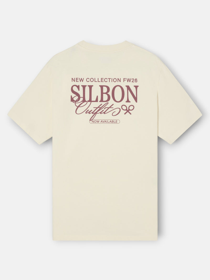 Silbon outfits cream t-shirt