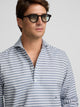Polo oxford à rayures horizontales bleu marine